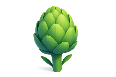 Stylized 3D Artichoke Icon