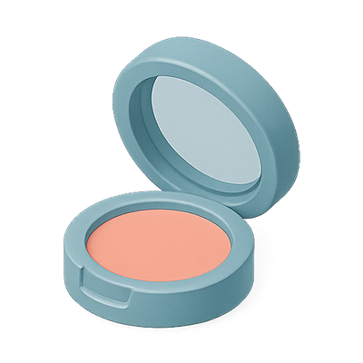 3D Render of a Compact Blush Cosmetic Container