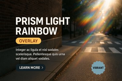 Prism Light Rainbow Overlay - Realistic Design Elements