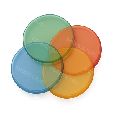 Colorful Overlapping 3D Circles Icon Design