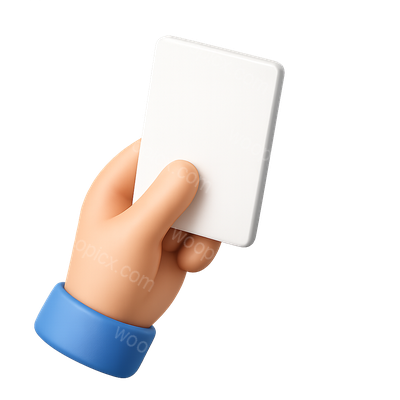 3D Icon of Hand Holding a Card with Isometric View