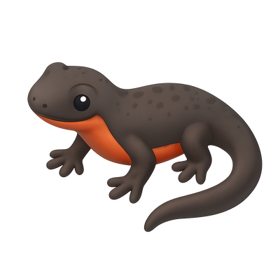 Colorful Orange-Bellied Newt 3D Icon Design