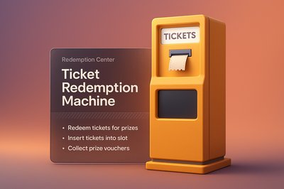 3D Ticket Redemption Machine with Modern Design