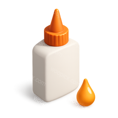 Stylish 3D Glue Bottle and Droplet Icon