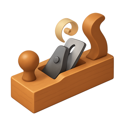 Stylish 3D Wood Plane Icon for Crafting Projects