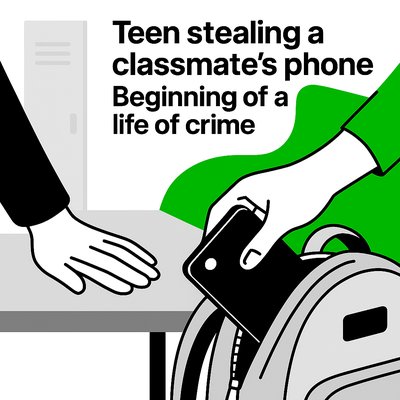 Illustrative Concept on Teen Theft and Consequences