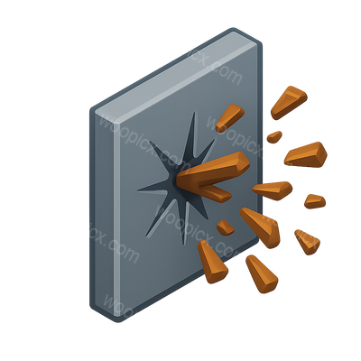 3D Spall Liner Icon with Fragmentation Effect