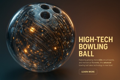 Hyperrealistic High-Tech Bowling Ball with LED Features