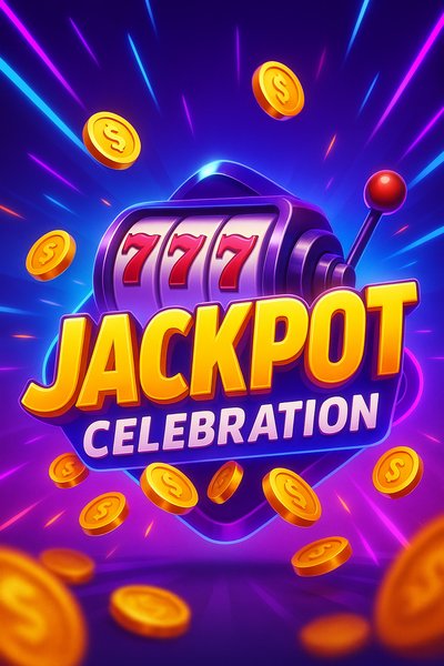 Vibrant Jackpot Celebration with Neon Glow