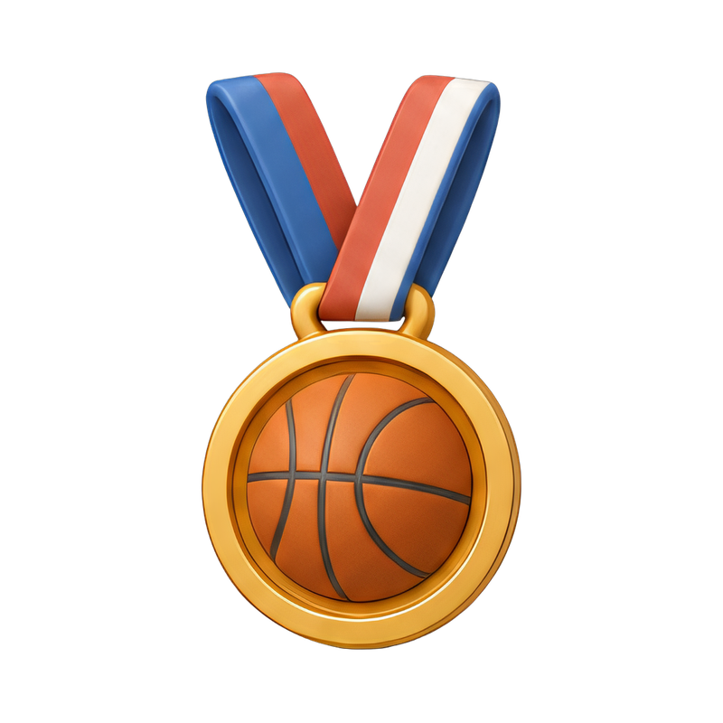 gold basketball medal close-up