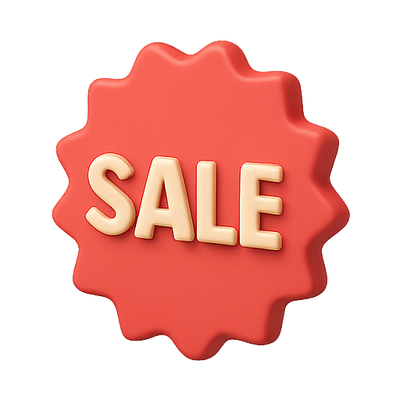3D Sale Badge with Bold Typography