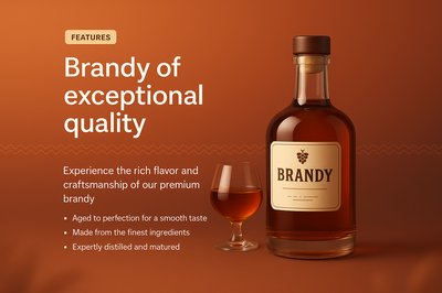 Brandy Visual Landing Page Design with 3D Illustration