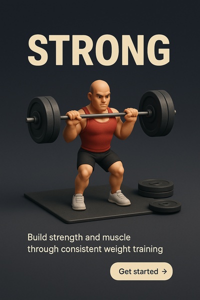 Dynamic 3D Scene of Strength Training with Realistic Elements