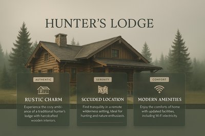 Stylish Hunter's Lodge Illustration with Design Elements