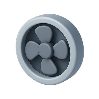 3D Icon of a Ventilation Fan with Four Blades