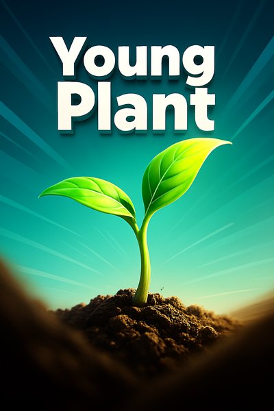 Vibrant Young Plant Growing Towards Morning Sunlight