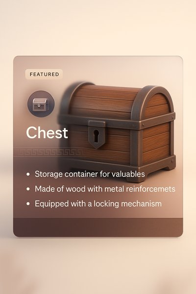 3D Illustration of a Chest for Web Design