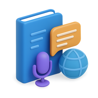 3D Icon Representing Natural Language Processing Concepts