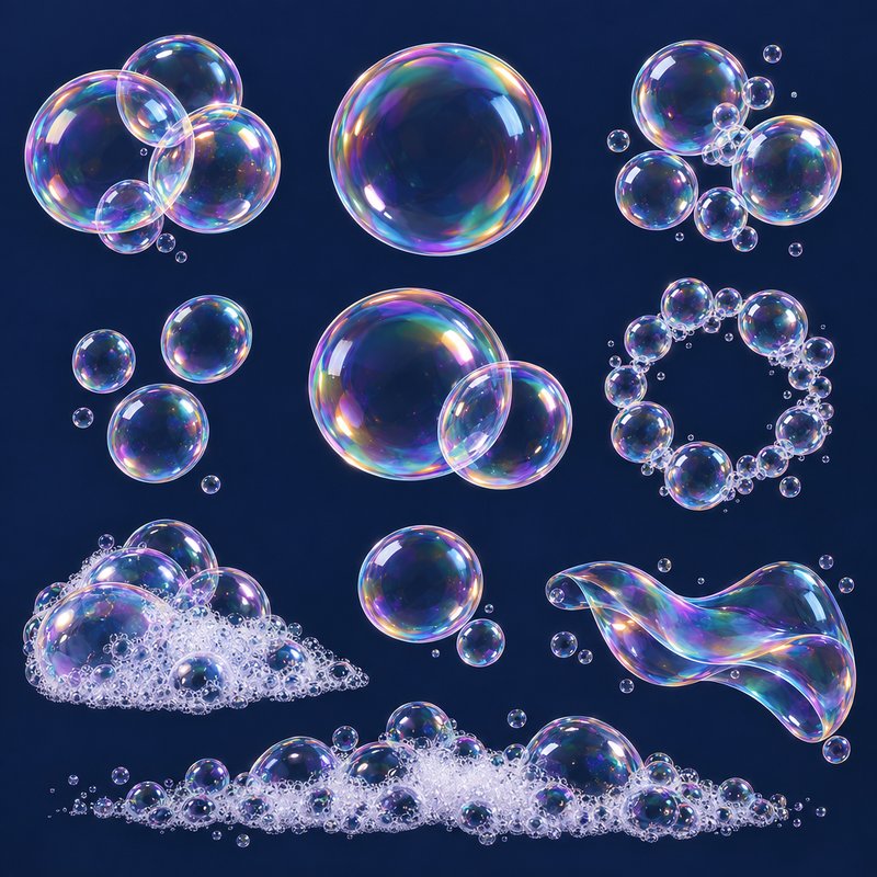iridescent soap bubble elements