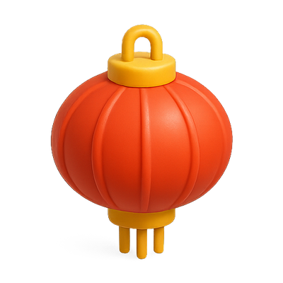 3D Render of a Decorative Lantern with Bright Colors