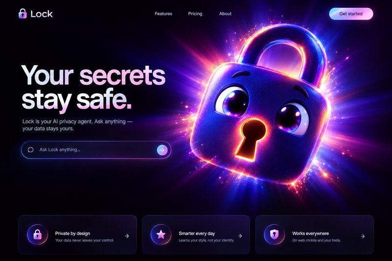 AI agent landing page design