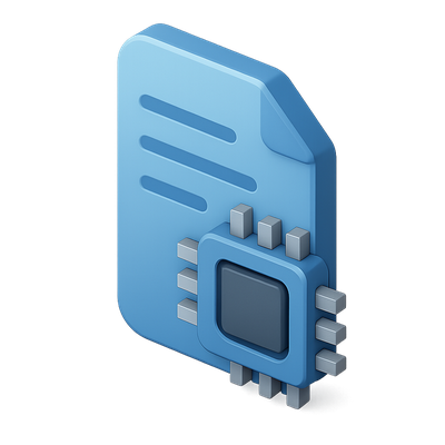 Stylized 3D Syscall Icon with Isometric Design
