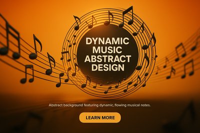 Dynamic Music Abstract Design with Flowing Notes