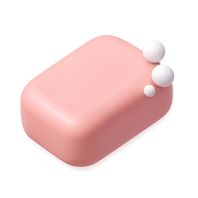 Stylish 3D Soap Icon with Glossy Finish