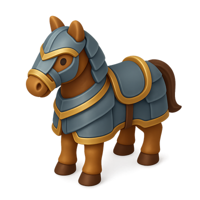 Stylized 3D Knight Horse Icon for Gaming