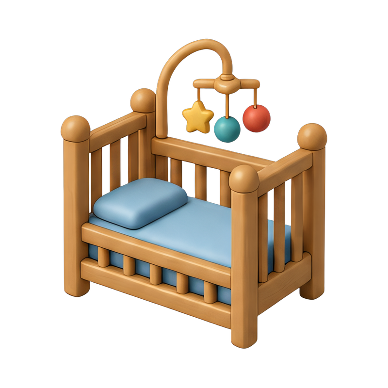 baby crib with mobile