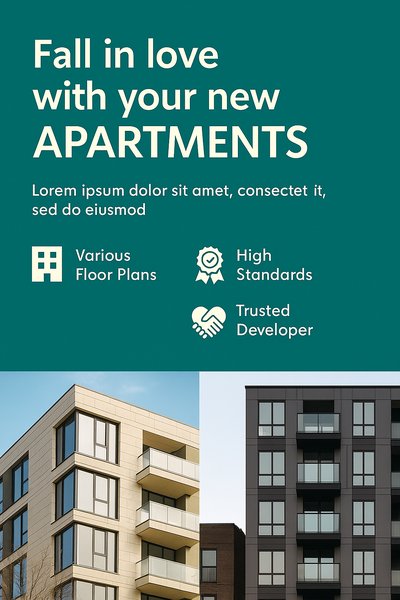 Real Estate Promotional Graphic for Apartment Rentals