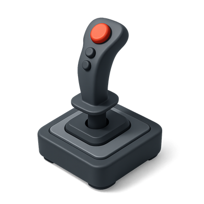 Stylish 3D Joystick Icon with Isometric Design