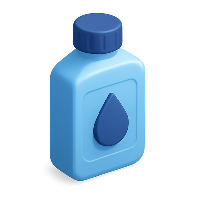 3D Icon of a Blue Droplet Bottle in Isometric View