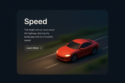 Realistic 3D Scene Depicting Speed with a Red Car