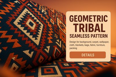 Geometric Tribal Pattern Design for Textiles and Decor