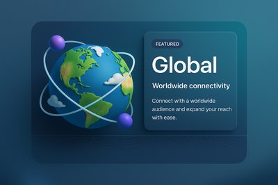 3D Illustration of Global Connectivity with Earth and Features