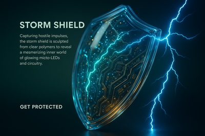 Hyperrealistic Storm Shield of Electricity with Glowing Micro-LEDs