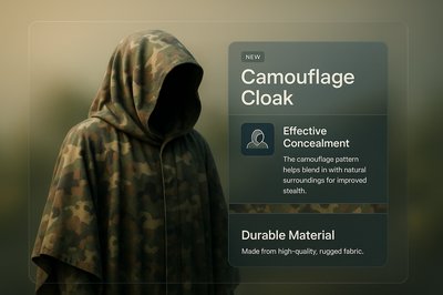 Stylish Camouflage Cloak with Integrated Design Elements