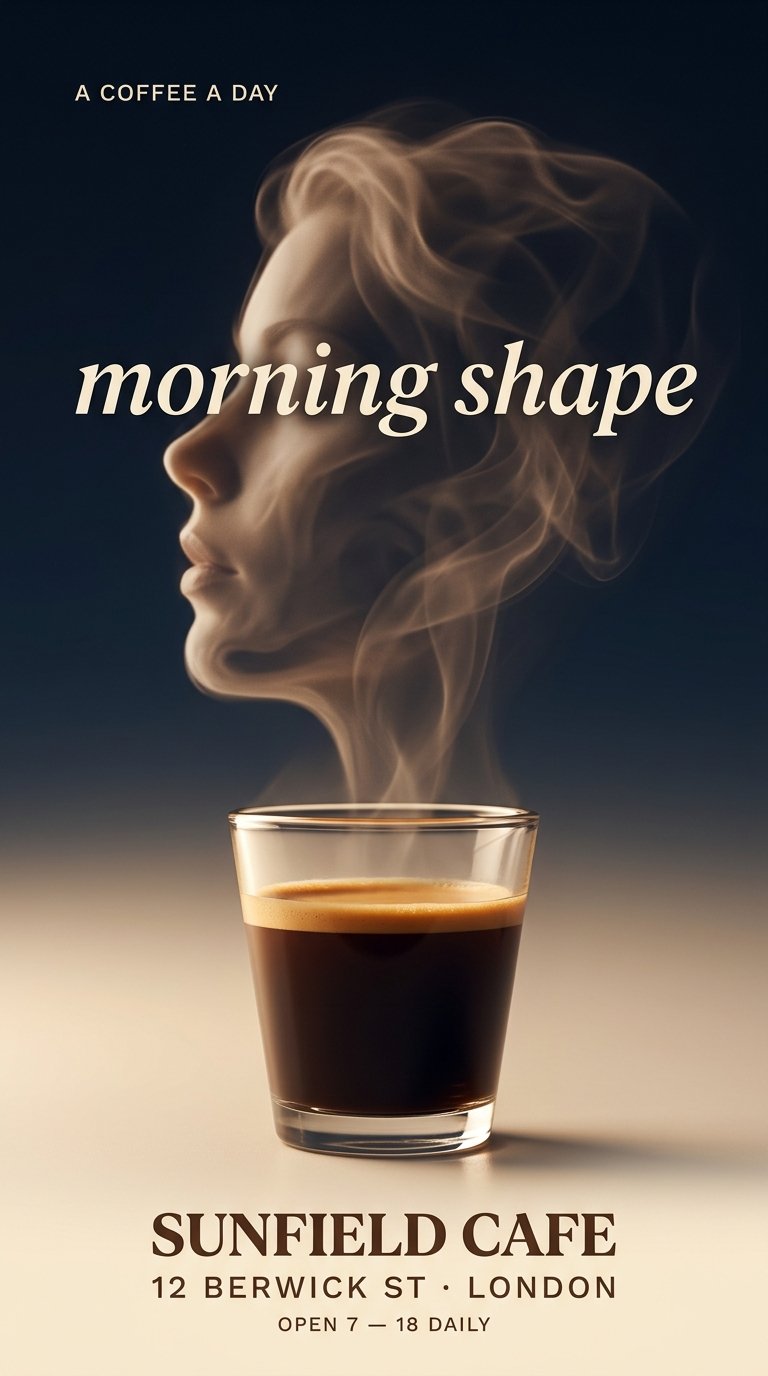 Surreal steam face silhouette