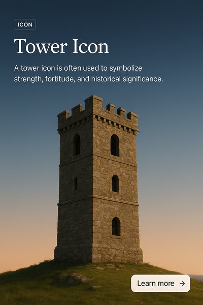 Stylish Tower Icon with Gradient Background