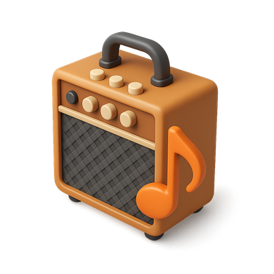 Stylish 3D Amplifier Icon for Music Themes