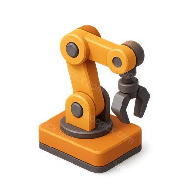 3D Robotic Harvester Icon in Isometric View