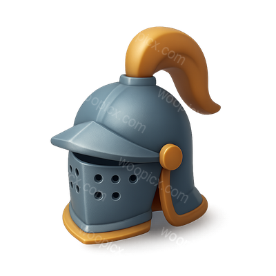 Stylized 3D Knight Helmet Icon Design