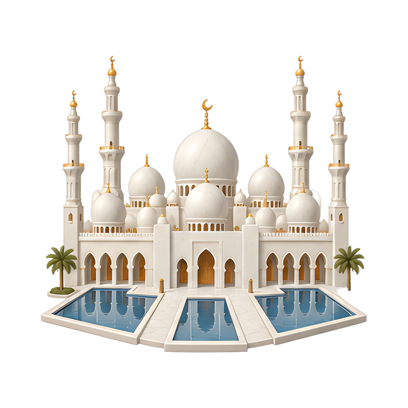 Majestic white marble mosque