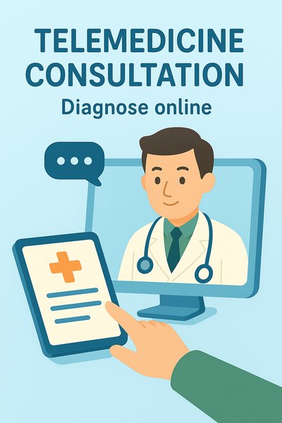Telemedicine Consultation Promotional Graphic