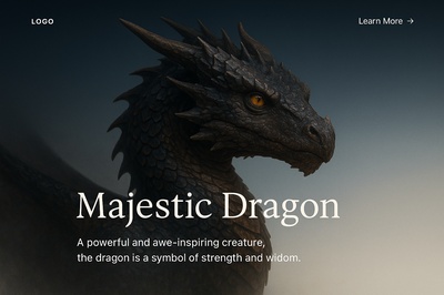 Stylish Dragon Design for Web Page Layout