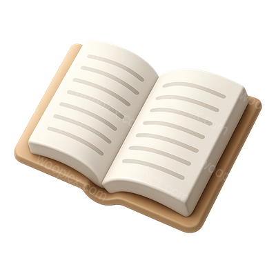 Stylish 3D Open Book Icon with Isometric Design