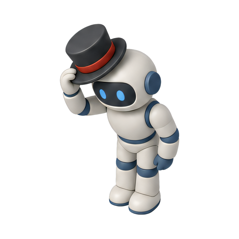 humanoid robot tipping hat