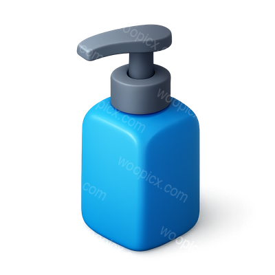 Stylish 3D Soap Dispenser Icon with Isometric Design