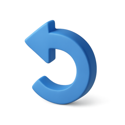 3D Left Arrow Icon with Isometric Design
